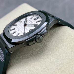 PATEK PHILIPPE AET Nautilus 5711 Green Ceramic  AMG Factory Best Edition White Dial - Best Replica Watches Store For Sale!