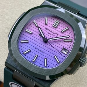 PATEK PHILIPPE AET Nautilus 5711 Green Ceramic  AMG Factory Best Edition Purple/Pink Dial - Best Replica Watches Store For Sale!