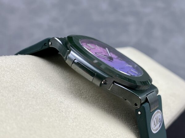 PATEK PHILIPPE AET Nautilus 5711 Green Ceramic  AMG Factory Best Edition Purple/Pink Dial - Best Replica Watches Store For Sale!
