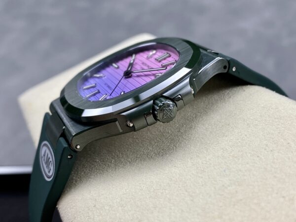 PATEK PHILIPPE AET Nautilus 5711 Green Ceramic  AMG Factory Best Edition Purple/Pink Dial - Best Replica Watches Store For Sale!
