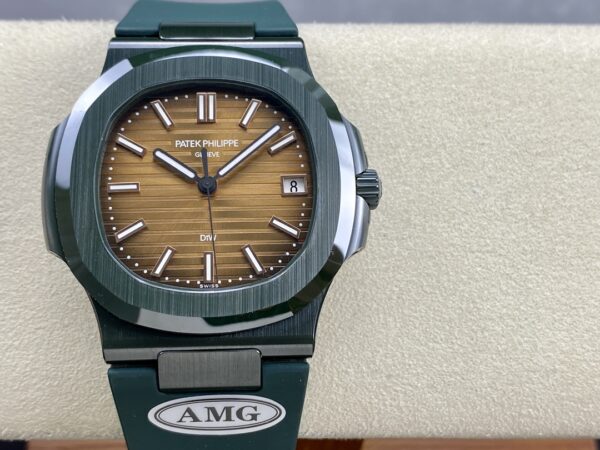PATEK PHILIPPE AET Nautilus 5711 Green Ceramic  AMG Factory Best Edition Brown Dial - Best Replica Watches Store For Sale!