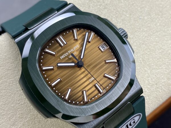 PATEK PHILIPPE AET Nautilus 5711 Green Ceramic  AMG Factory Best Edition Brown Dial - Best Replica Watches Store For Sale!