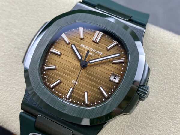 PATEK PHILIPPE AET Nautilus 5711 Green Ceramic  AMG Factory Best Edition Brown Dial - Best Replica Watches Store For Sale!
