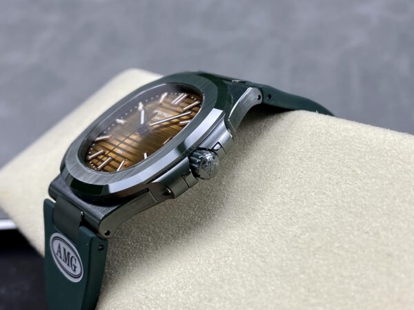 PATEK PHILIPPE AET Nautilus 5711 Green Ceramic  AMG Factory Best Edition Brown Dial - Best Replica Watches Store For Sale!