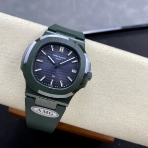 PATEK PHILIPPE AET Nautilus 5711 Green Ceramic  AMG Factory Best Edition Blue Dial - Best Replica Watches Store For Sale!