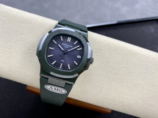PATEK PHILIPPE AET Nautilus 5711 Green Ceramic  AMG Factory Best Edition Blue Dial - Best Replica Watches Store For Sale!