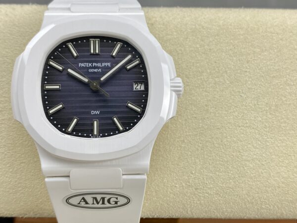 PATEK PHILIPPE AET Nautilus 5711 White Ceramic  AMG Factory Best Edition Blue Dial - Best Replica Watches Store For Sale!