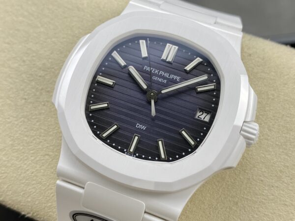PATEK PHILIPPE AET Nautilus 5711 White Ceramic  AMG Factory Best Edition Blue Dial - Best Replica Watches Store For Sale!
