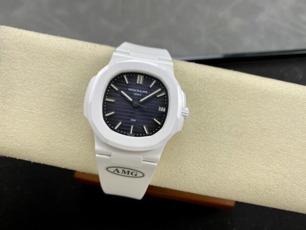 PATEK PHILIPPE AET Nautilus 5711 White Ceramic  AMG Factory Best Edition Blue Dial - Best Replica Watches Store For Sale!