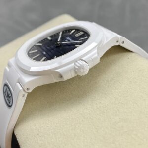 PATEK PHILIPPE AET Nautilus 5711 White Ceramic  AMG Factory Best Edition Blue Dial - Best Replica Watches Store For Sale!