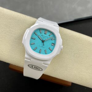 PATEK PHILIPPE AET Nautilus 5711 White Ceramic  AMG Factory Best Edition Tiffany Blue Dial - Best Replica Watches Store For Sale!