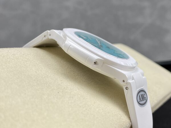 PATEK PHILIPPE AET Nautilus 5711 White Ceramic  AMG Factory Best Edition Tiffany Blue Dial - Best Replica Watches Store For Sale!