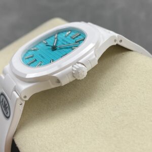PATEK PHILIPPE AET Nautilus 5711 White Ceramic  AMG Factory Best Edition Tiffany Blue Dial - Best Replica Watches Store For Sale!