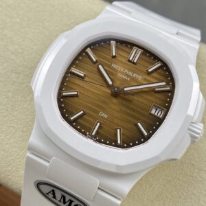 PATEK PHILIPPE AET Nautilus 5711 White Ceramic  AMG Factory Best Edition Brown Dial - Best Replica Watches Store For Sale!