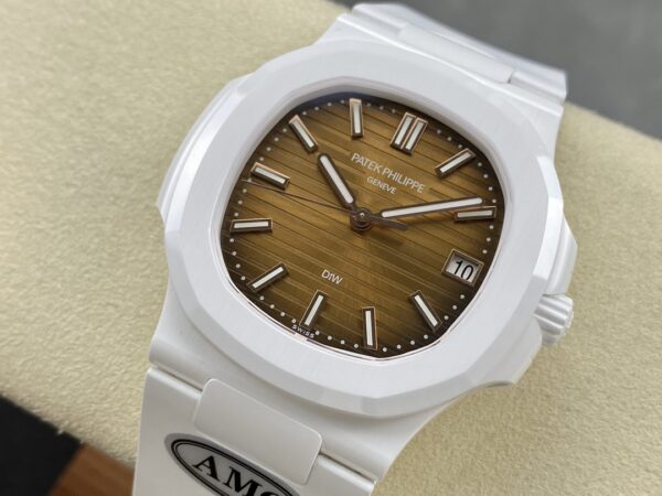 PATEK PHILIPPE AET Nautilus 5711 White Ceramic  AMG Factory Best Edition Brown Dial - Best Replica Watches Store For Sale!