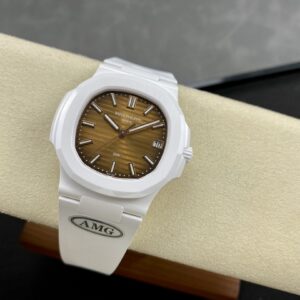 PATEK PHILIPPE AET Nautilus 5711 White Ceramic  AMG Factory Best Edition Brown Dial - Best Replica Watches Store For Sale!
