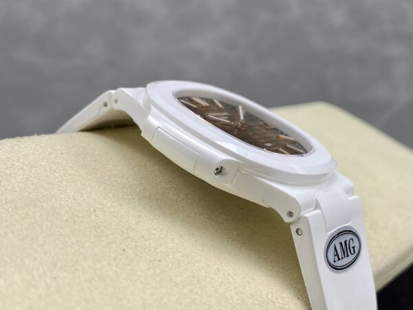 PATEK PHILIPPE AET Nautilus 5711 White Ceramic  AMG Factory Best Edition Brown Dial - Best Replica Watches Store For Sale!