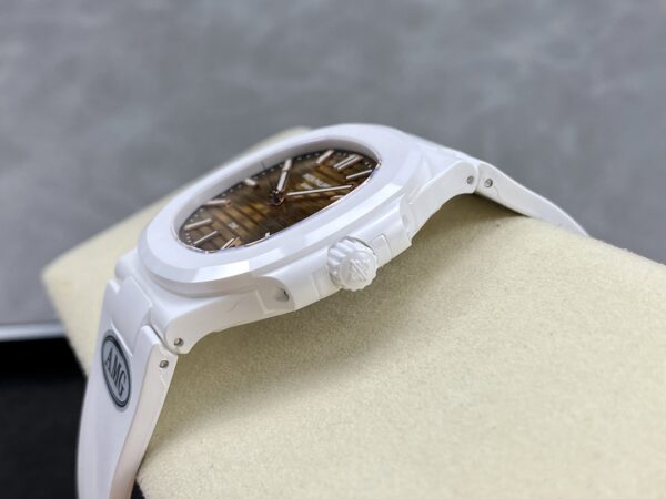 PATEK PHILIPPE AET Nautilus 5711 White Ceramic  AMG Factory Best Edition Brown Dial - Best Replica Watches Store For Sale!