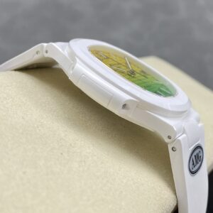 PATEK PHILIPPE AET Nautilus 5711 White Ceramic  AMG Factory Best Edition Yellow/Green Dial - Best Replica Watches Store For Sale!