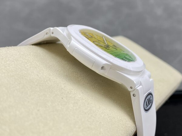 PATEK PHILIPPE AET Nautilus 5711 White Ceramic  AMG Factory Best Edition Yellow/Green Dial - Best Replica Watches Store For Sale!