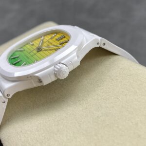 PATEK PHILIPPE AET Nautilus 5711 White Ceramic  AMG Factory Best Edition Yellow/Green Dial - Best Replica Watches Store For Sale!