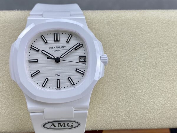 PATEK PHILIPPE AET Nautilus 5711 White Ceramic  AMG Factory Best Edition White Dial - Best Replica Watches Store For Sale!