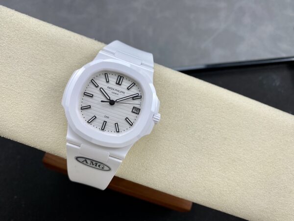 PATEK PHILIPPE AET Nautilus 5711 White Ceramic  AMG Factory Best Edition White Dial - Best Replica Watches Store For Sale!