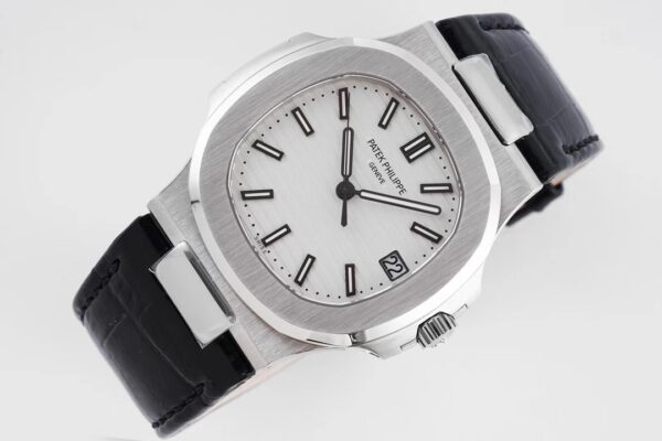 PATEK PHILIPPE Nautilus 5711  PPF Factory 1:1 Best Edition White Dial on Leather Strap 324CS V5 - Best Replica Watches Store For Sale!