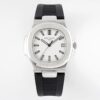 PATEK PHILIPPE Nautilus 5711/1A  PPF Factory 1:1 Best Edition White Dial on Black Rubber Strap 324CS V5 - Best Replica Watches Store For Sale!