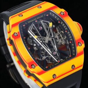 Richard Mille RM027-03 Tourbillon RM Factory Orange/Red Carbon Black Rubber Strap - Best Replica Watches Store For Sale!