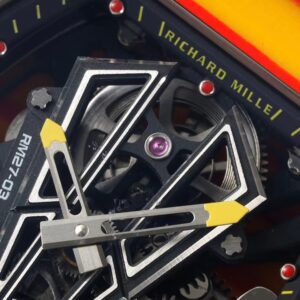 Richard Mille RM027-03 Tourbillon RM Factory Orange/Red Carbon Black Rubber Strap - Best Replica Watches Store For Sale!