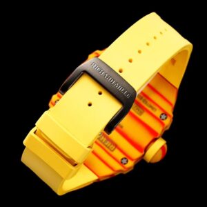 Richard Mille RM027-03 Real Tourbillon RM Factory Best Edition Orange/Red Carbon Skeleton Dial on Yellow Rubber Strap - Best Replica Watches Store For Sale!