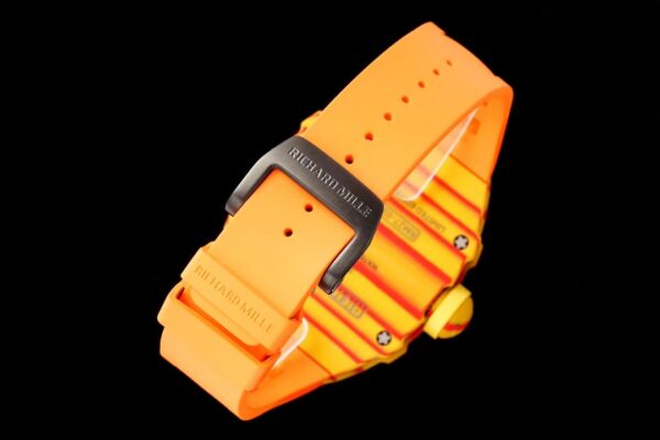 Richard Mille RM027-03 Real Tourbillon RM Factory Best Edition Orange/Red Carbon Skeleton Dial on Orange Rubber Strap - Best Replica Watches Store For Sale!