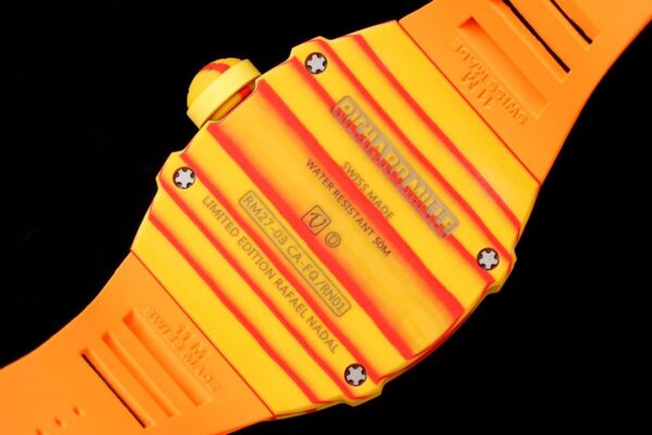 Richard Mille RM027-03 Real Tourbillon RM Factory Best Edition Orange/Red Carbon Skeleton Dial on Orange Rubber Strap - Best Replica Watches Store For Sale!