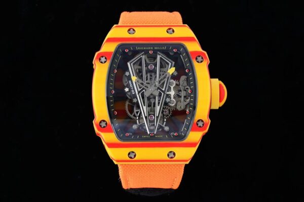 Richard Mille RM027-03 Tourbillon RM Factory Best Edition Orange/Red Carbon Orange Nylon Strap - Best Replica Watches Store For Sale!