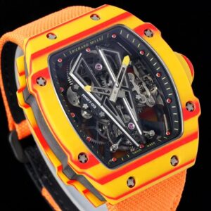 Richard Mille RM027-03 Tourbillon RM Factory Best Edition Orange/Red Carbon Orange Nylon Strap - Best Replica Watches Store For Sale!