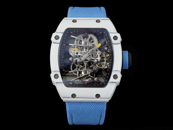 Richard Mille RM027-02 Nadal Tourbillon RM Factory White Forge Carbon Blue Nylon Strap - Best Replica Watches Store For Sale!