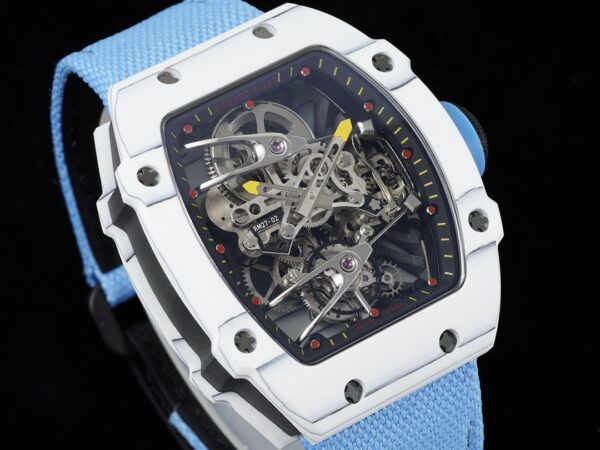Richard Mille RM027-02 Nadal Tourbillon RM Factory White Forge Carbon Blue Nylon Strap - Best Replica Watches Store For Sale!