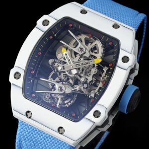 Richard Mille RM027-02 Nadal Tourbillon RM Factory White Forge Carbon Blue Nylon Strap - Best Replica Watches Store For Sale!