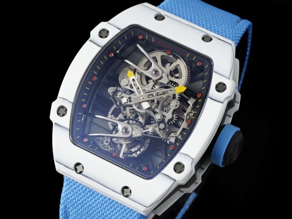 Richard Mille RM027-02 Nadal Tourbillon RM Factory White Forge Carbon Blue Nylon Strap - Best Replica Watches Store For Sale!