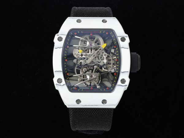 Richard Mille RM027-02 Nadal Tourbillon RM Factory White Forge Carbon Black Nylon Strap - Best Replica Watches Store For Sale!