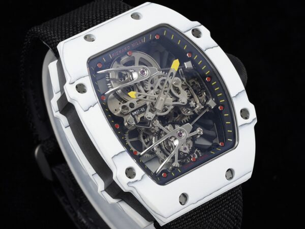 Richard Mille RM027-02 Nadal Tourbillon RM Factory White Forge Carbon Black Nylon Strap - Best Replica Watches Store For Sale!