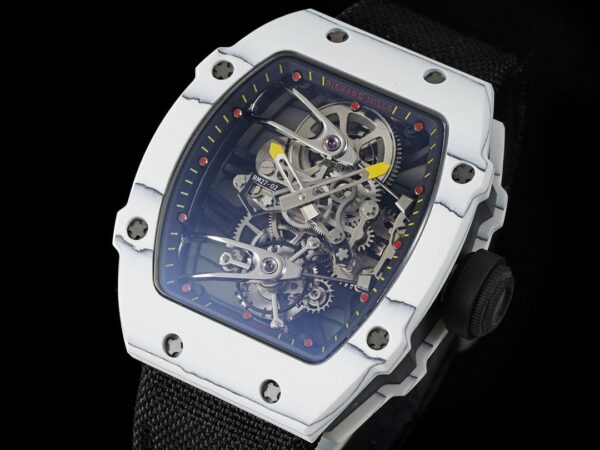 Richard Mille RM027-02 Nadal Tourbillon RM Factory White Forge Carbon Black Nylon Strap - Best Replica Watches Store For Sale!