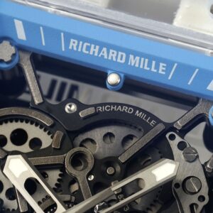 RICHARD MILLERM  RM35-01 Transparent RM Factory Best Edition Skeleton Blue Dial on White Rubber Strap Clone RMUL2 - Best Replica Watches Store For Sale!