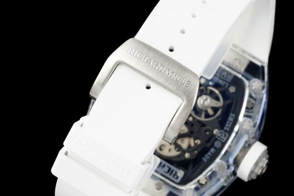 RICHARD MILLERM  RM35-01 Transparent RM Factory Best Edition  White Rubber Strap - Best Replica Watches Store For Sale!