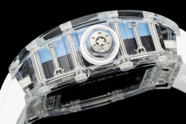 RICHARD MILLERM  RM35-01 Transparent RM Factory Best Edition  White Rubber Strap - Best Replica Watches Store For Sale!