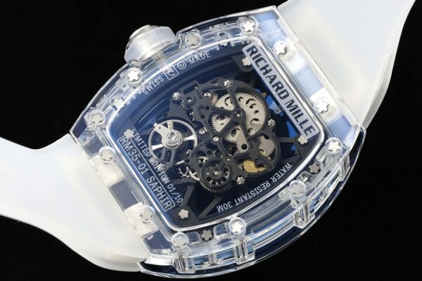 RICHARD MILLERM  RM35-01 Transparent RM Factory Best Edition Rubber Strap - Best Replica Watches Store For Sale!
