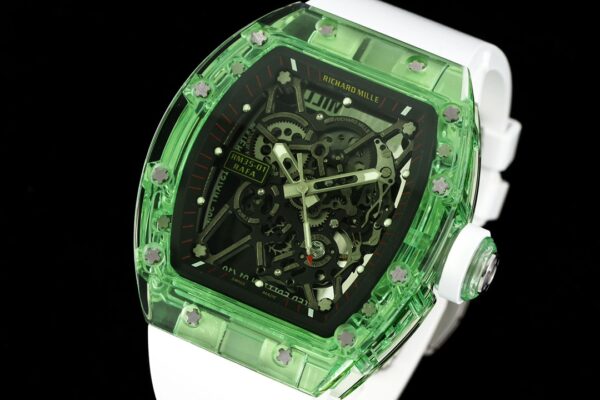 RICHARD MILLERM RM035 RM35-01 Green Transparent RM Factory Best Edition Skeleton Dial on Translucent Rubber Strap Clone RMUL2 - Best Replica Watches Store For Sale!