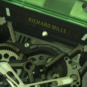 RICHARD MILLERM RM035 RM35-01 Green Transparent RM Factory Best Edition Skeleton Dial on Translucent Rubber Strap Clone RMUL2 - Best Replica Watches Store For Sale!