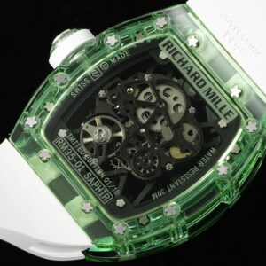 RICHARD MILLERM RM035 RM35-01 Green Transparent RM Factory Best Edition Skeleton Dial on Translucent Rubber Strap Clone RMUL2 - Best Replica Watches Store For Sale!
